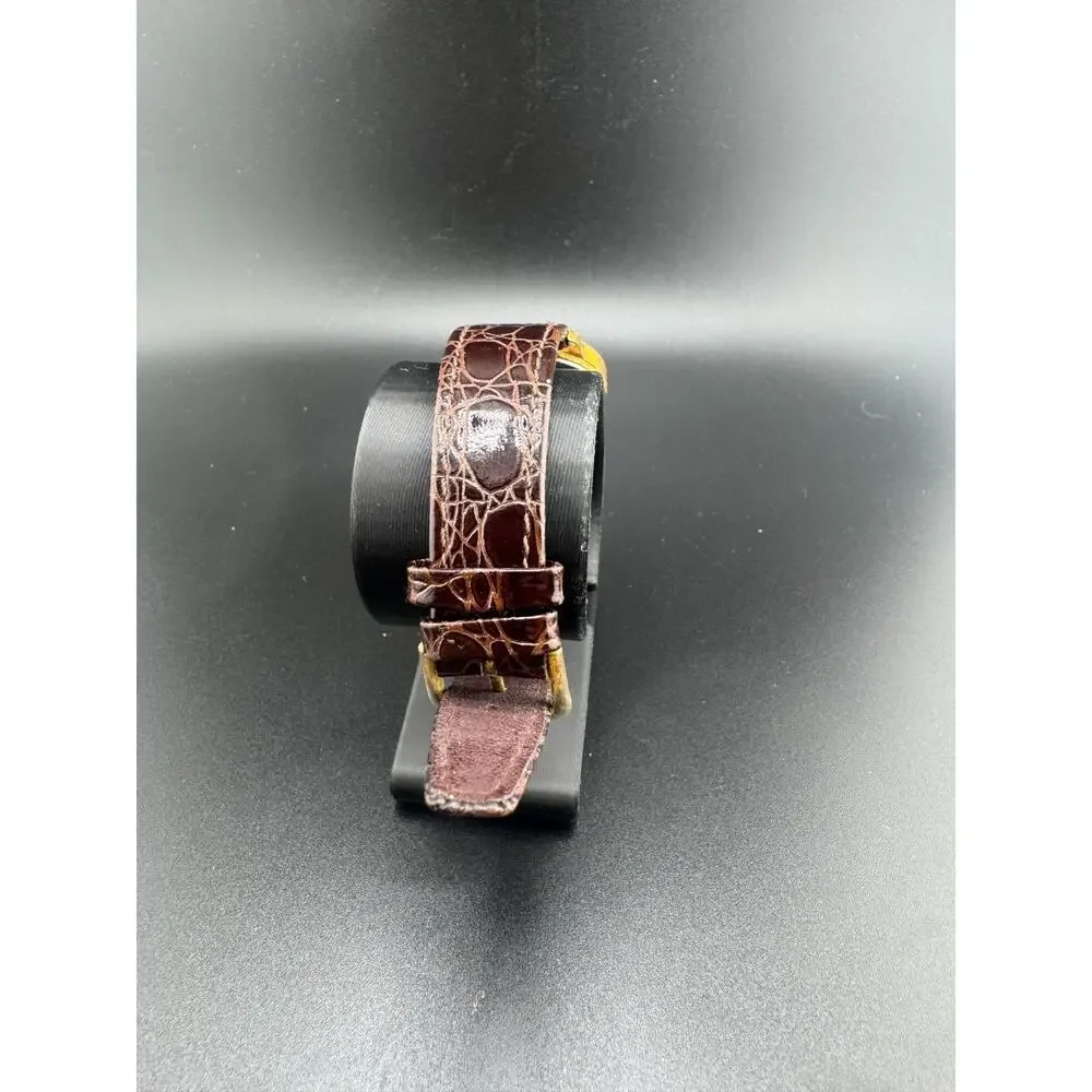 VOA 50th Anniversary 1942-1992 Gold-Tone Watch, Croc Band